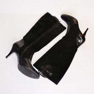 Vintage black suede/leather custom Italian boots